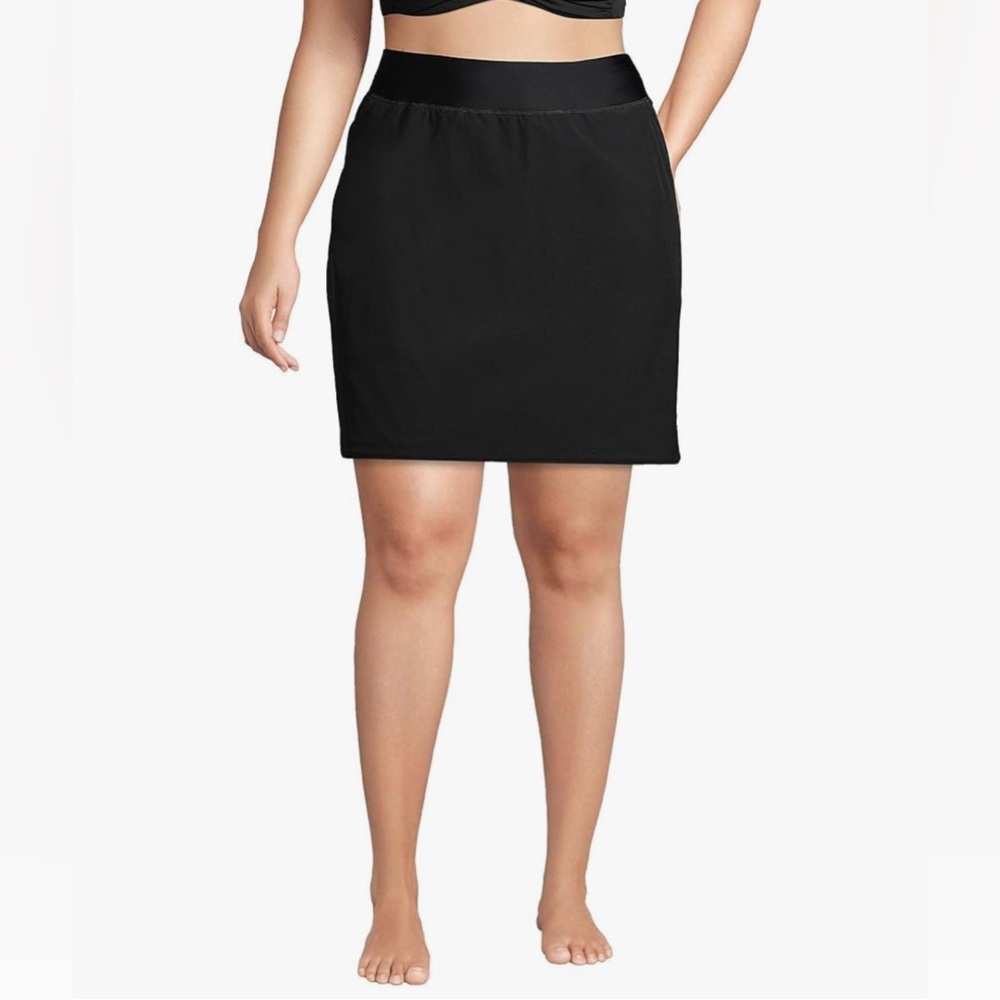LANDS’ END SWIM Comfort Waist Swim Skort Skirt 22W